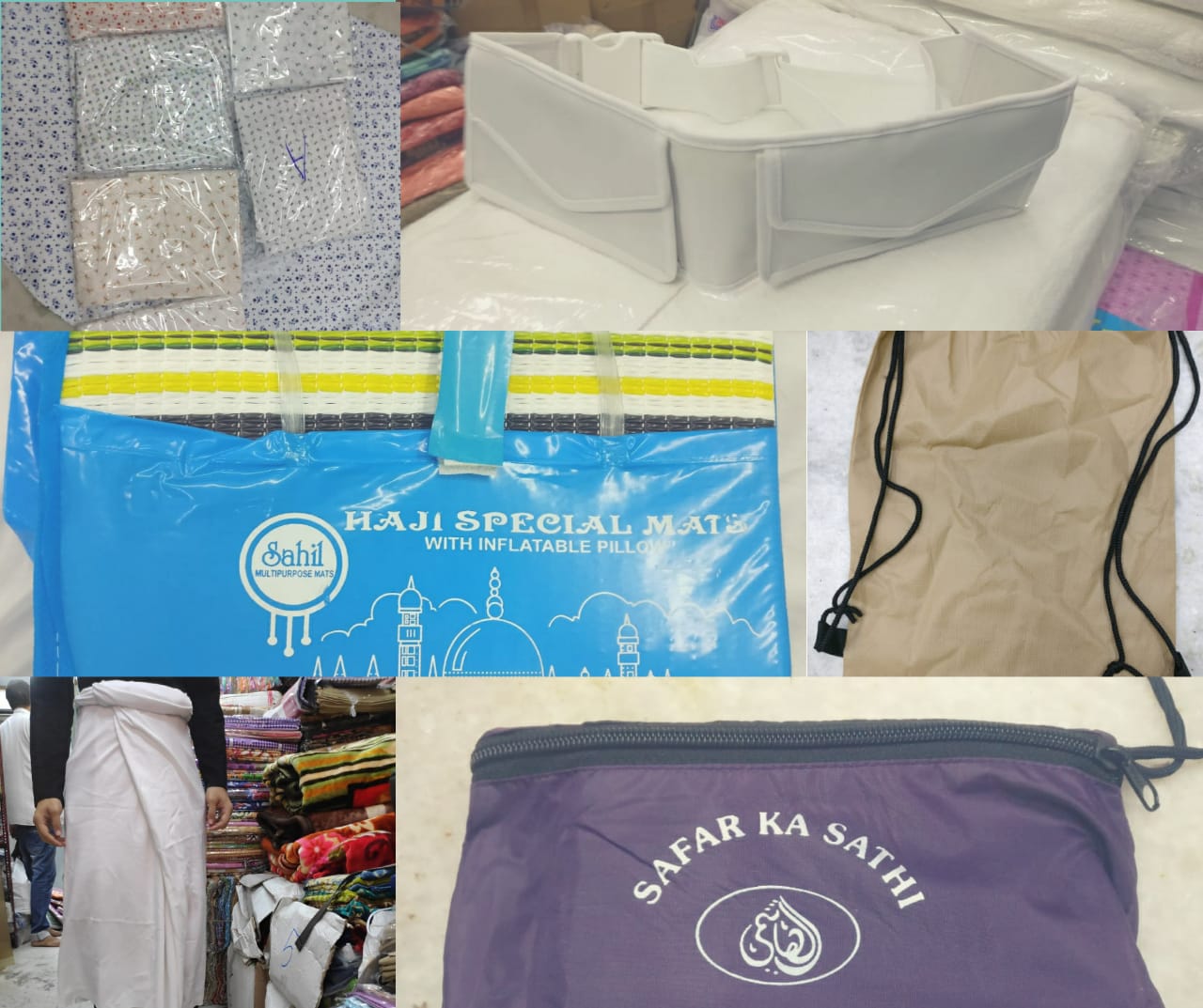Tube ehram, mat, ihram belt, slipper bag, ladies ihram Wholesale Hashim Exim